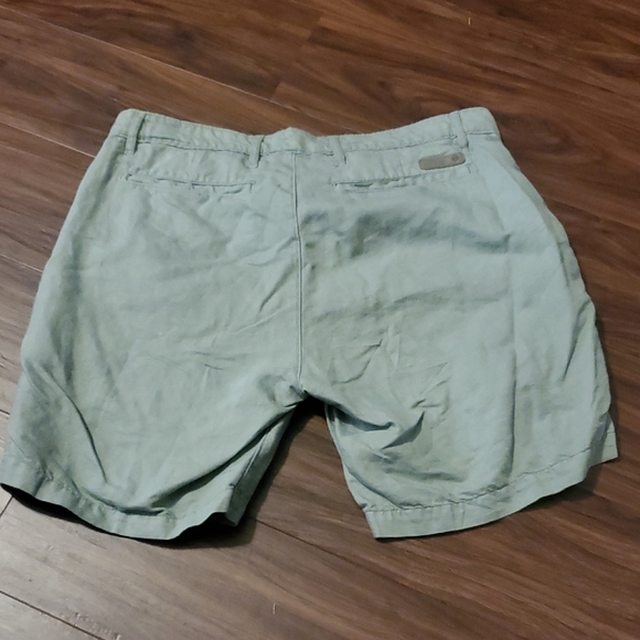 AG Adriano Goldschmied Light Green Flat Front Shorts - Picture 8 of 11